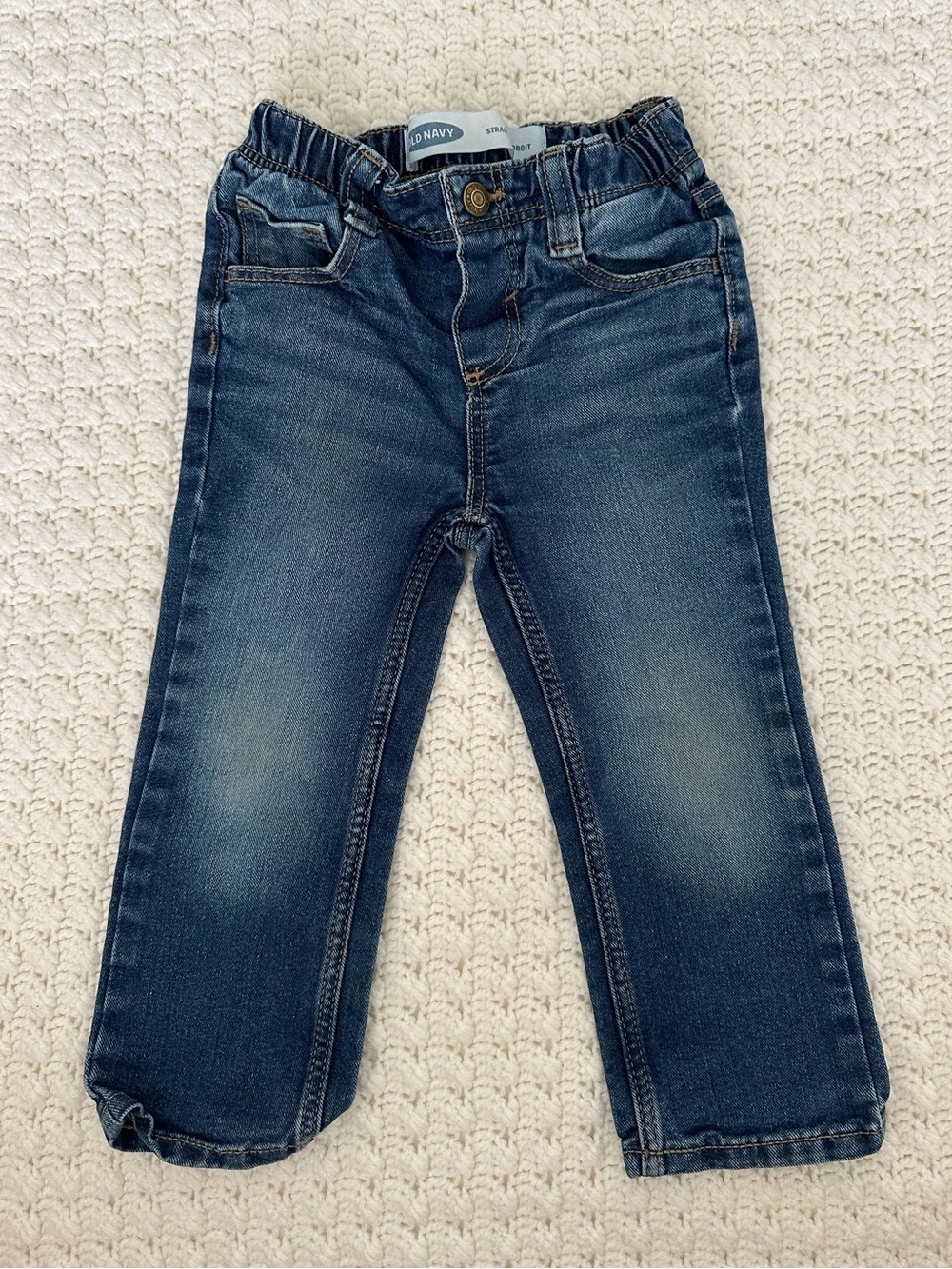 Old Navy 2T Toddler Boys Blue Straight Elastic Stretch Waist Slim Jeans Cotton